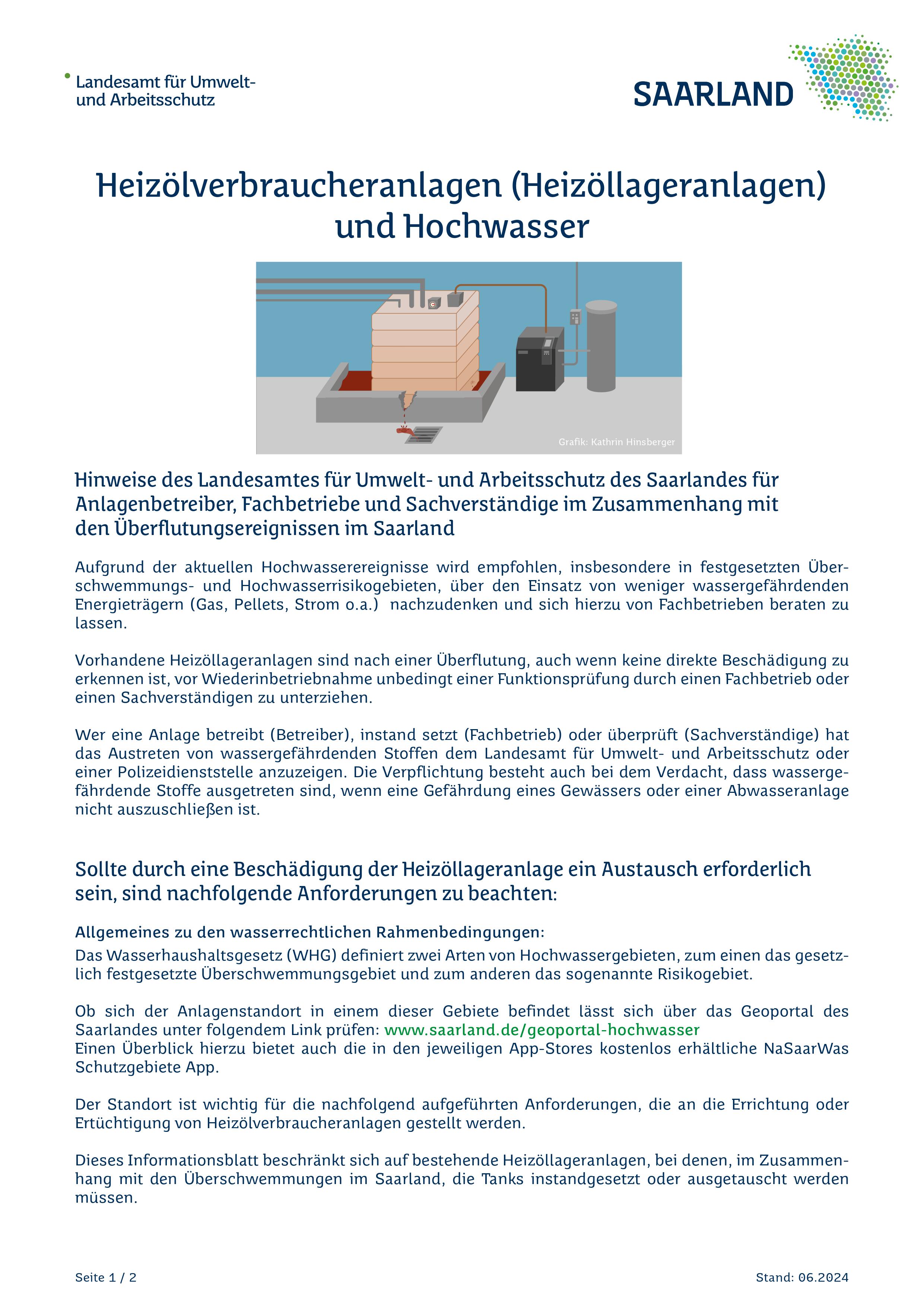 Heizölverbraucheranlagen und Hochwasser